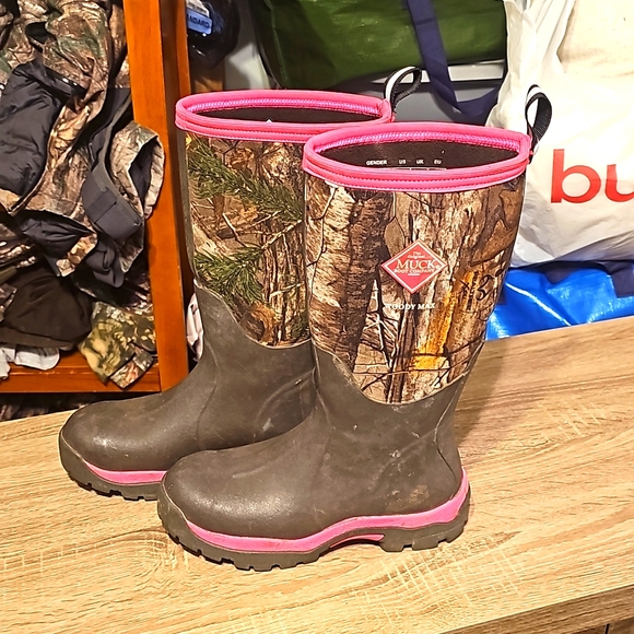 The Original Muck Boot Company - Woody Max Realtree Waterproof W/ Pink Size 6 - Picture 2 of 6